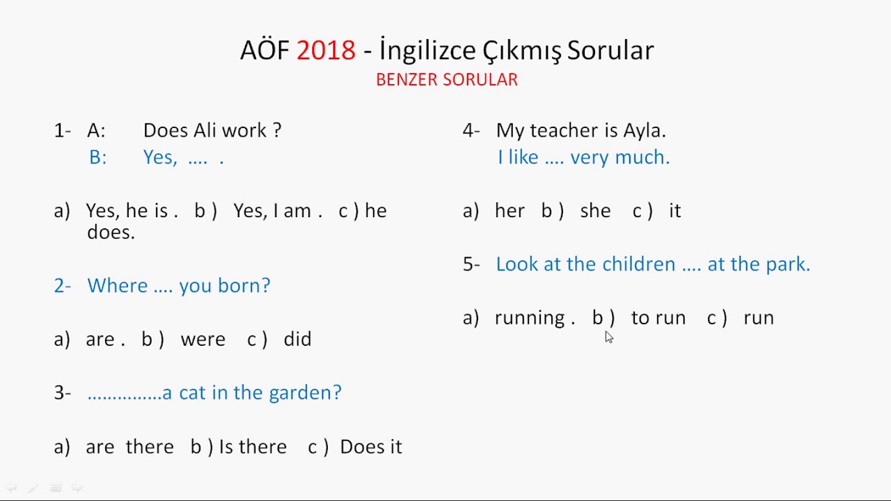AÖF İngilizce ÇIkmış (Benzer) Sorular Nasıl Çözülür  7 dk. 'da Öğren!