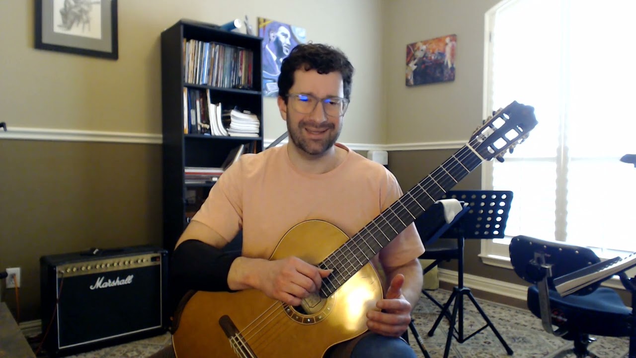 Classical Guitar Lesson - Leo Brouwer - Nuevos Estudillos Sencillos V Homage to Tarrega