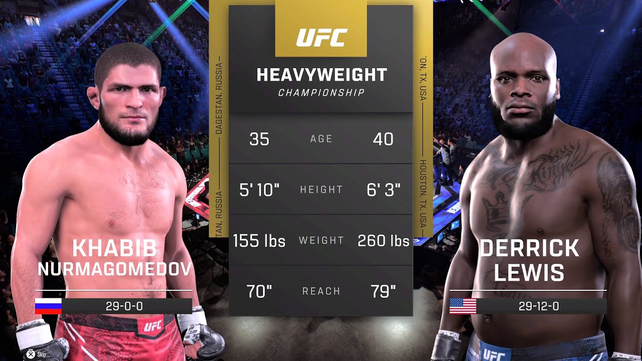 Khabib Nurmagomedov vs Derrick Lewis Full Fight - UFC Fight Of The Night