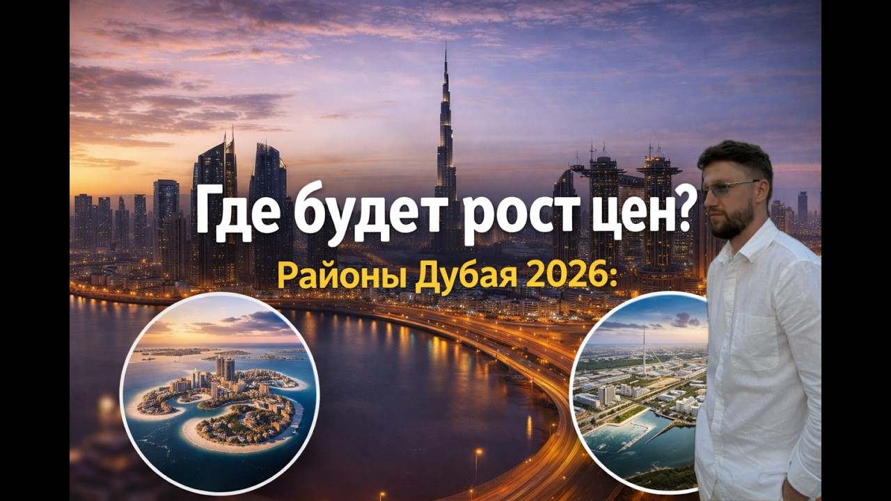 Районы Дубая 2026: Где будет рост цен? (Dubai Islands, Dubai Creek, Dubai South и пр.)