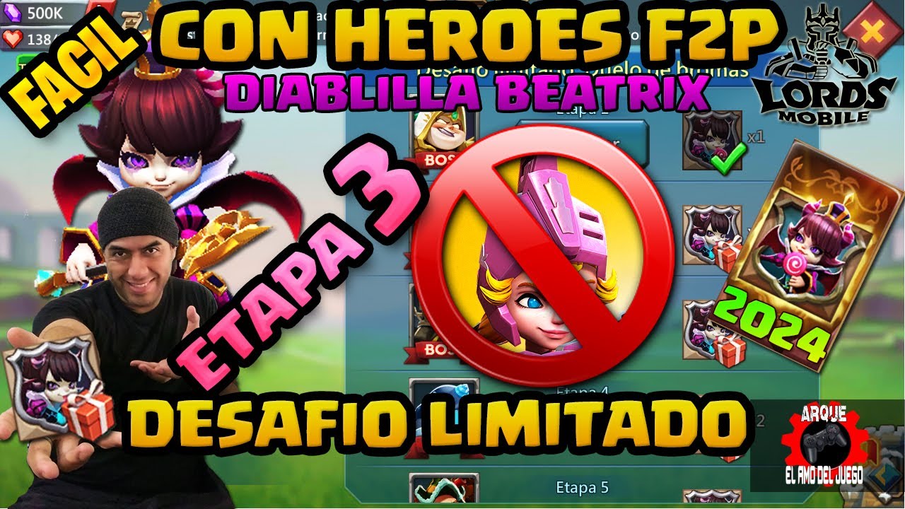DESAFIO LIMITADO DUELO DE BROMAS ETAPA 3 BEATRIX DIABLILLA LORDS MOBILE 2024 🤗😈🔓⁉️✅