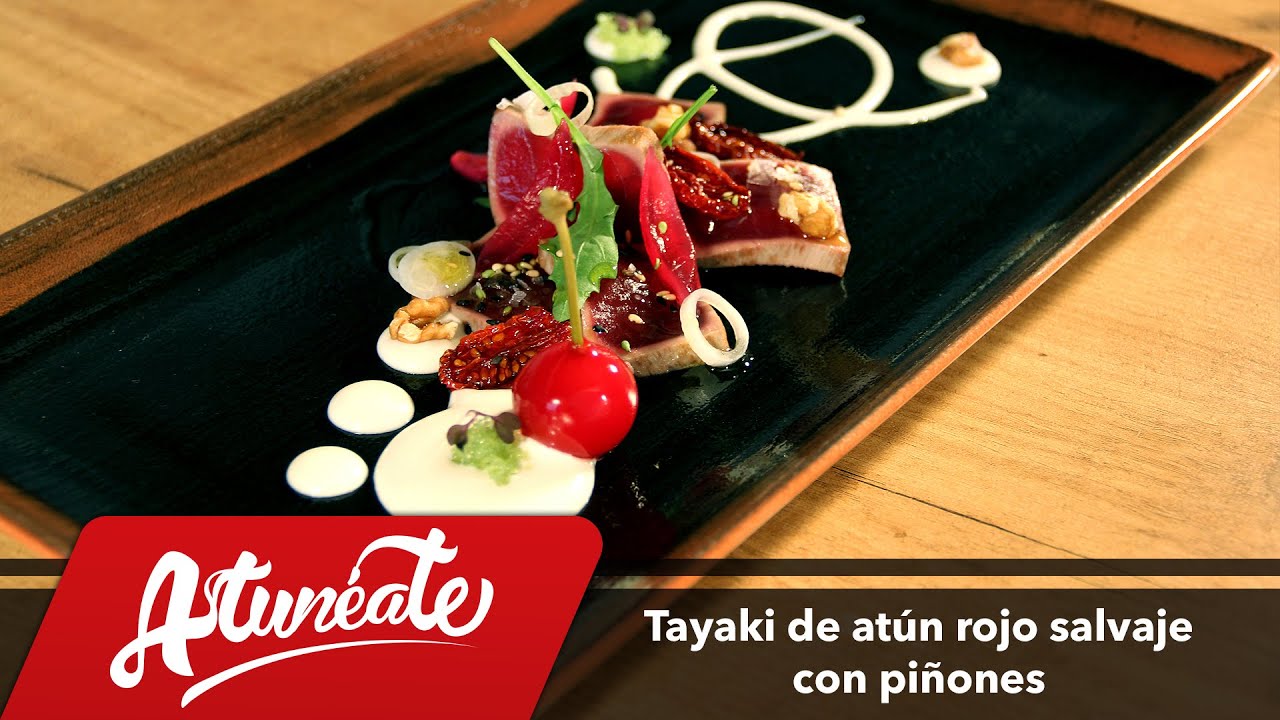 Tataki de atún rojo salvaje con ajoblanco de piñones