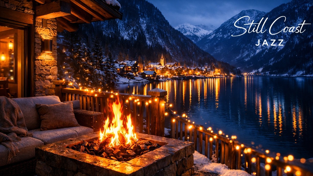 [Winter Jazz Playlist] Alpine Night Jazz ❄️ Lakeside Fireplace Lounge | Cozy Winter Focus