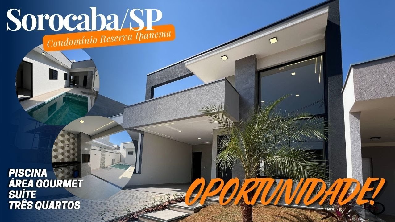 SOROCABA/SP! Cond.Reserva Ipanema- Piscina, Área gourmet e muito mais! OPORTUNIDADE!