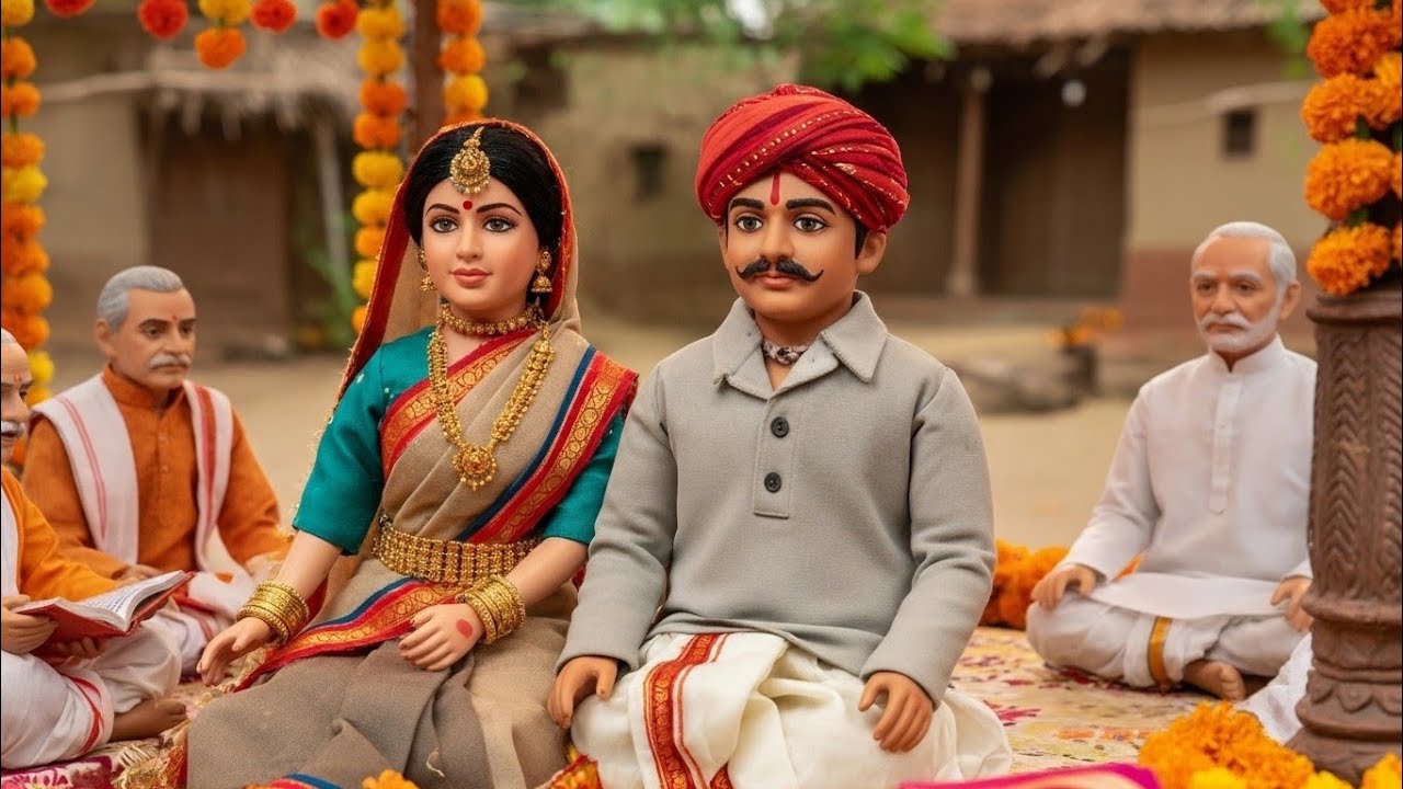 Miniature Doll Marriage ASMR | Indian Village Wedding Sweets || Her Doll Family 