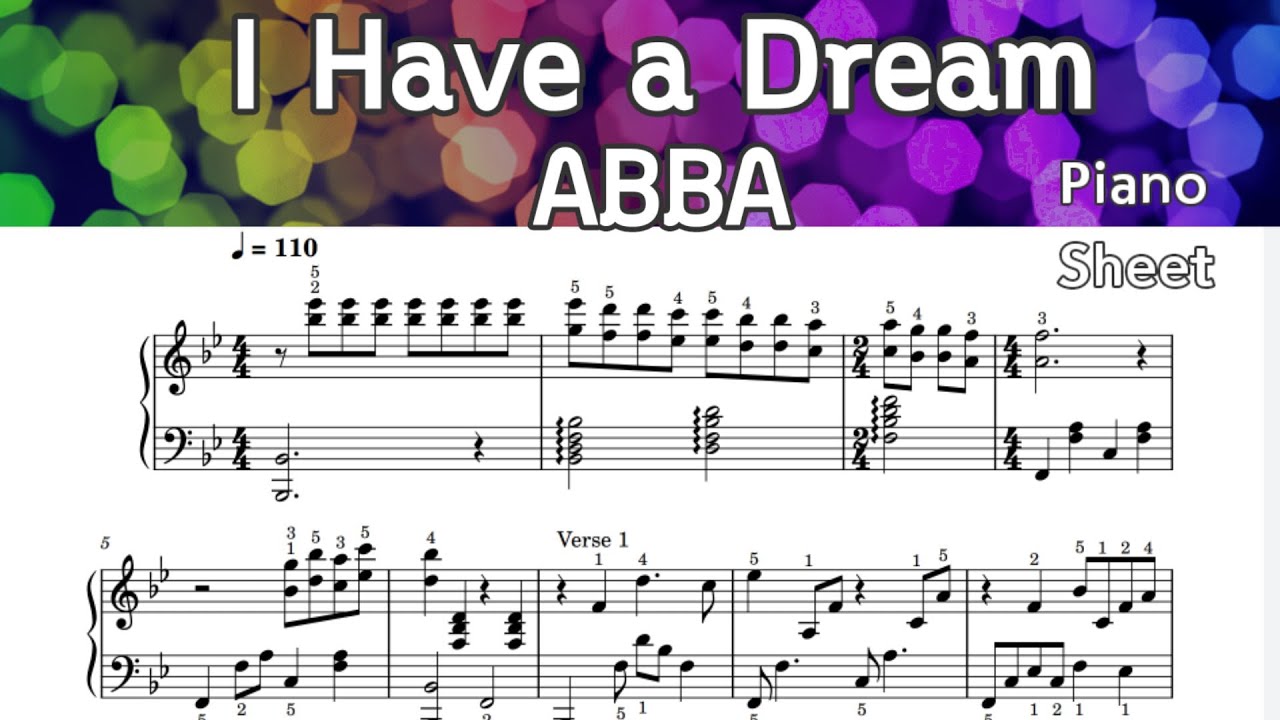 I Have a Dream / Piano Sheet Music / ABBA / by SangHear Play