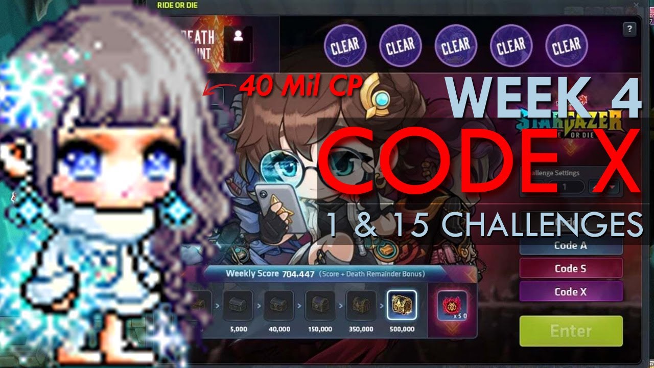 Maplestory Ride or Die Event  Season 3, Week 4 [Code X, 1 & 15 Challenges] 40 Mil CP Adele POV