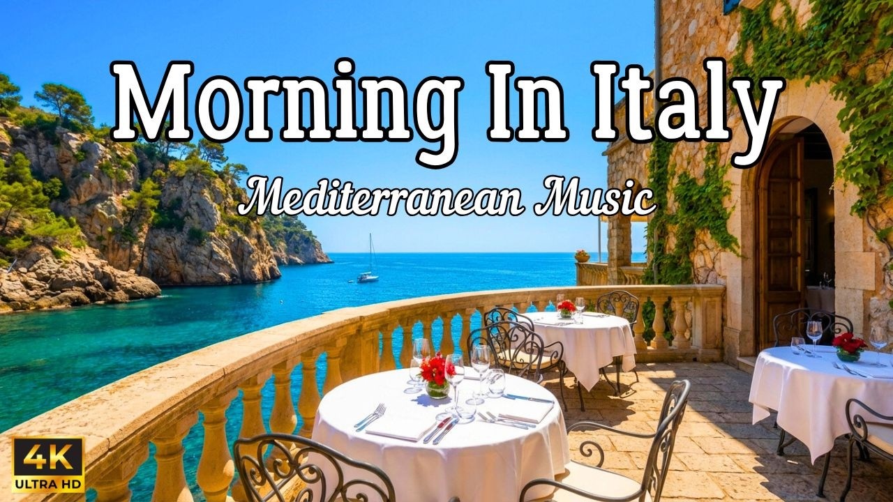 Morning in Italy & Mediterranean Music 🏡🌊 Scenic Coastal Italy & Lake Como Bliss 4k