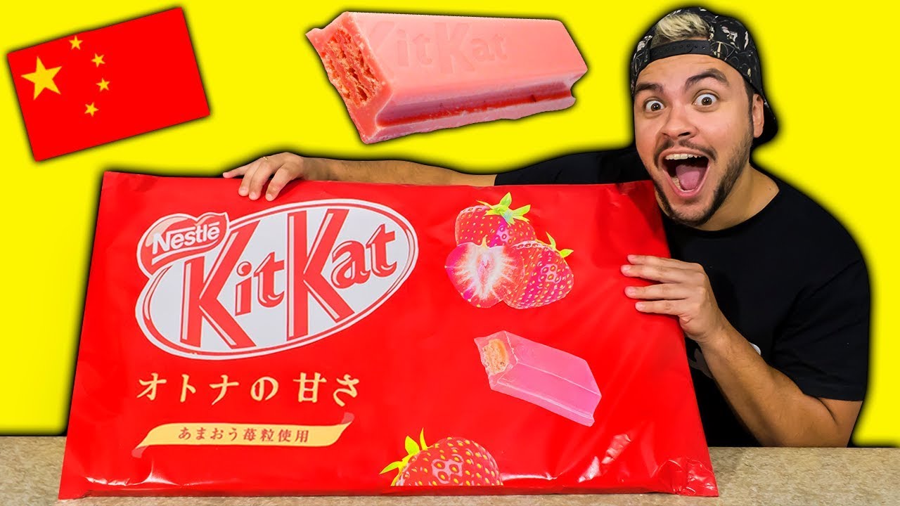 O KIT KAT GIGANTE MAIS RARO DO MUNDO!! (KIT KAT CHINÊS BRANCO DE MORANGO)