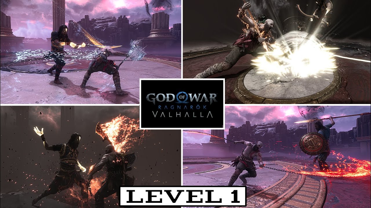 God of War Valhalla - All Tyr The Impossible Devs Challenge Boss Fights (Level 1 Kratos)