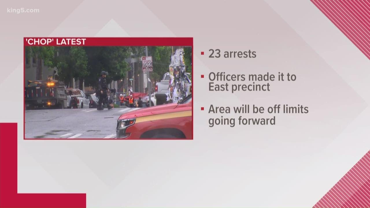 At least 23 arrested as police clear Seattle’s CHOP zone