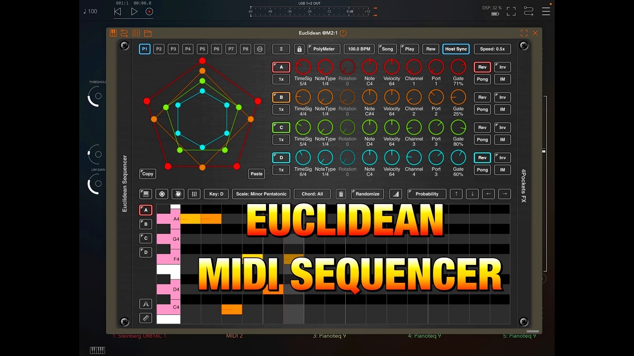Euclidean Poly-Rhythm Midi Sequencer - Limited Time SALE for £6.99 - iPad