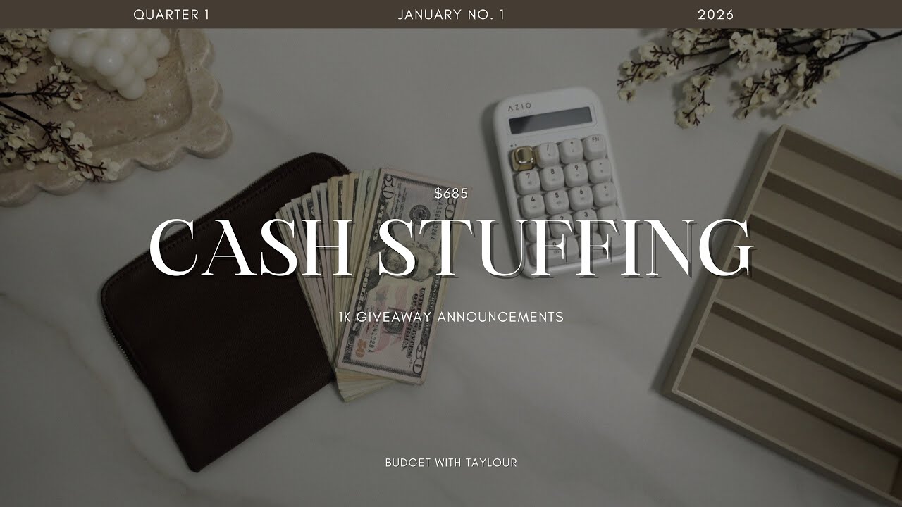 First Cash Stuffing of 2026 🤍 | $685 + 1K Giveaway Announcements