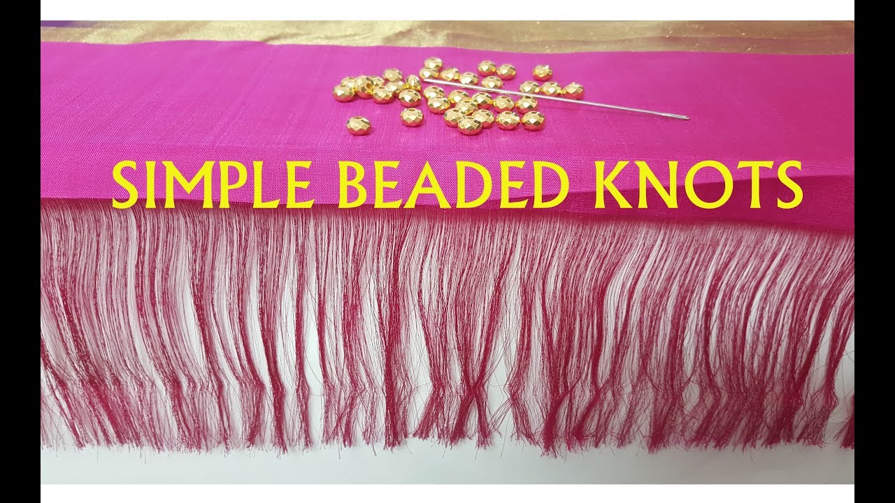 How to Make Saree Pallu knots with Crystal Beads//Silk Saree Kuchu Designs