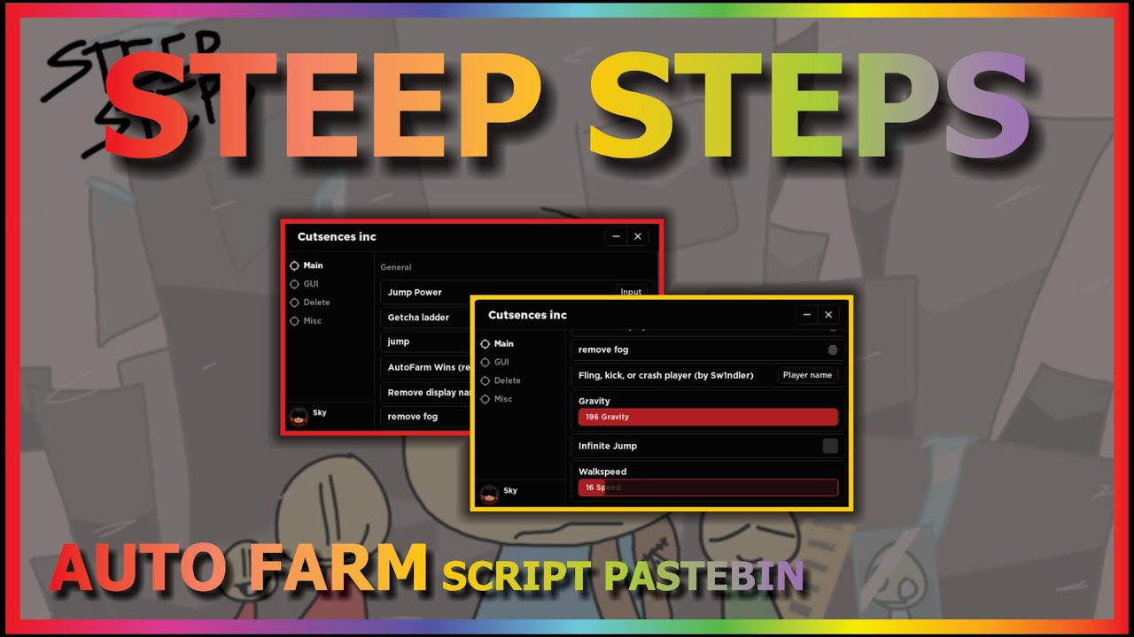STEEP STEPS Script Pastebin 2023 AUTO FARM | TP LADDER | INF JUMP | INSTANT WIN [🗻1000M]