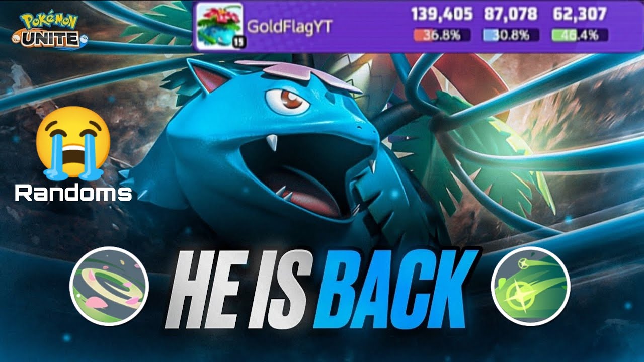 Venusaur OP Build Gameplay | Petal Dance + Giga Drain Combo | Pokémon Unite Hindi Gameplay
