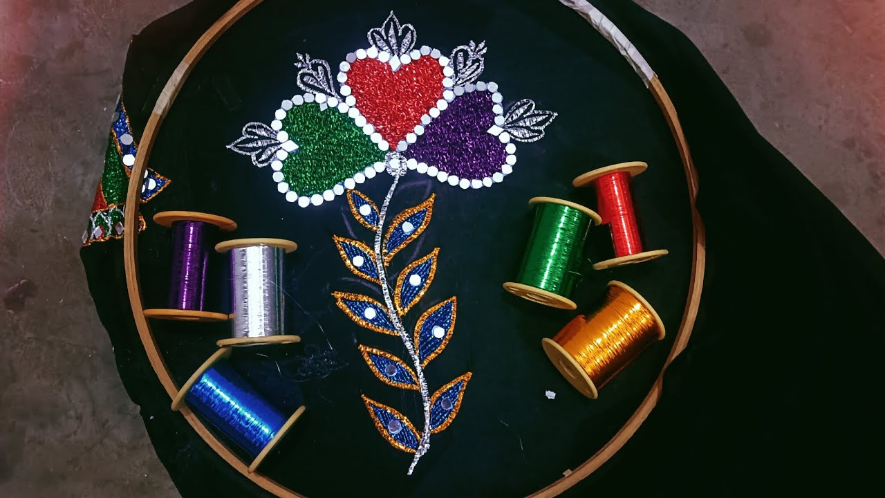 यह डिज़ाइन कैसी लगी आज हमनेबनाई###embroidery kadai hand work 🥰🥰🌹🌹❤️❤️