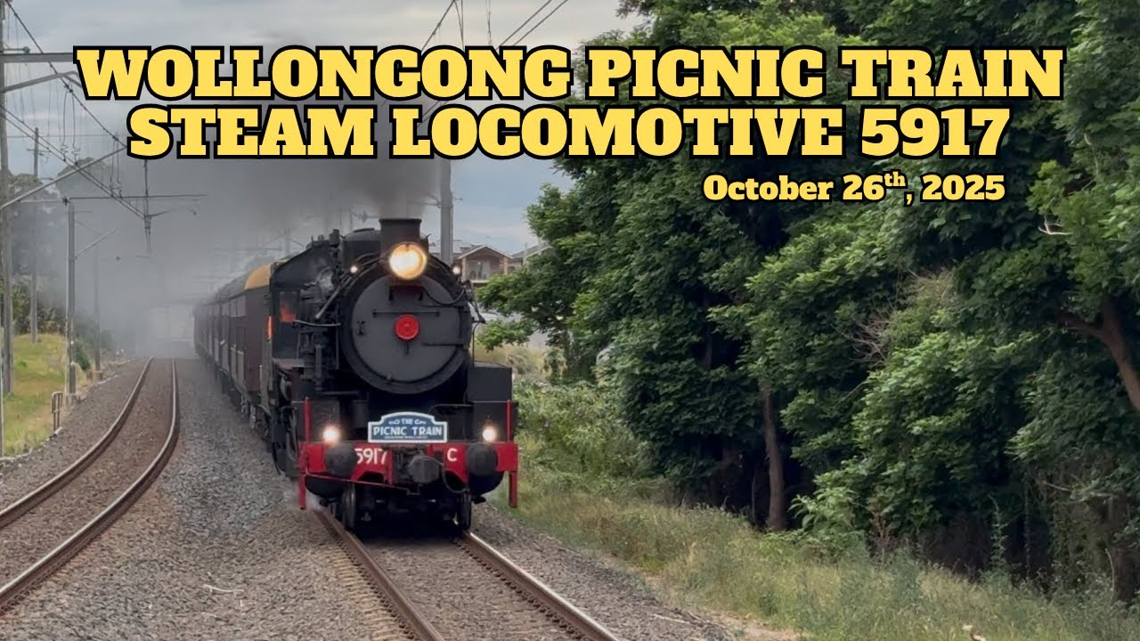 Wollongong Picnic Train Steam Locomotive 5917 - October 26th, 2025