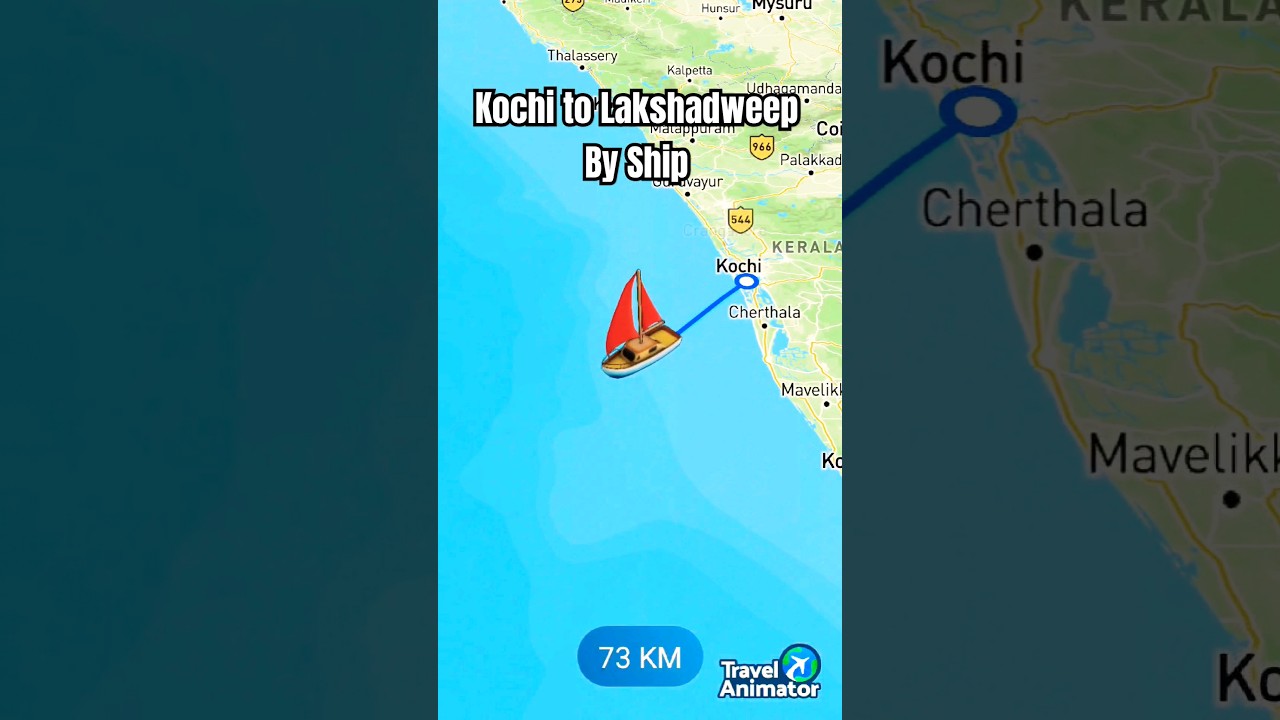 kochi to lakshadweep #kochi #lakshadweep #boatrides #ships @Explorer-Rahul#routemap