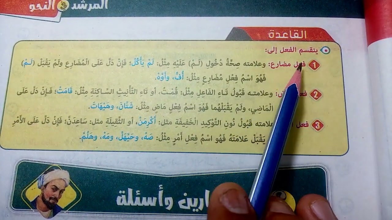 أقسام الفعل وعلامة كل قسم نحو للصف الأول الأزهري الفصل الدراسي الأول 2023 أ/أيمن حواتر