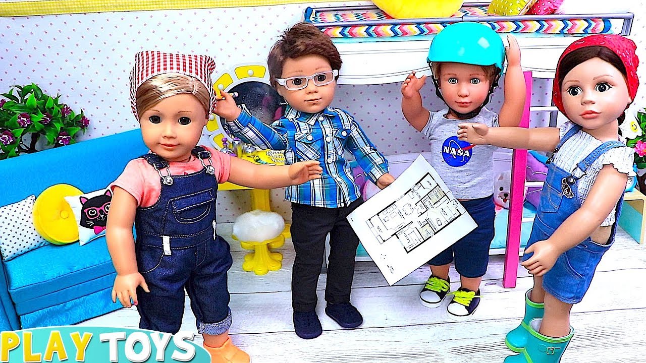 Baby Dolls New Bedroom Design with Bunk Beds and Wardrobe ! Play Toys