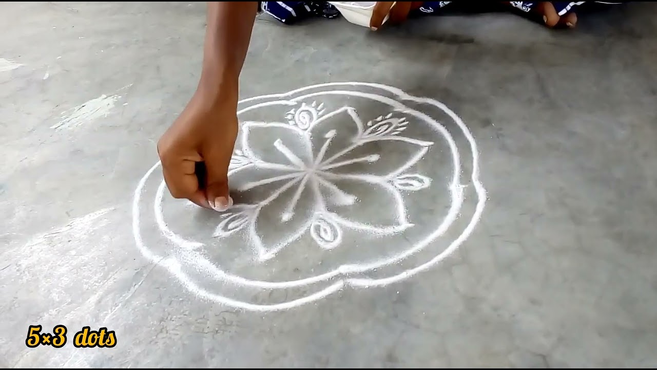 Easy Friday muggu5×3dots#youtubeshorts #viral#yt #rangoli #kolam #trnding #daily #youtubeshorts #fri