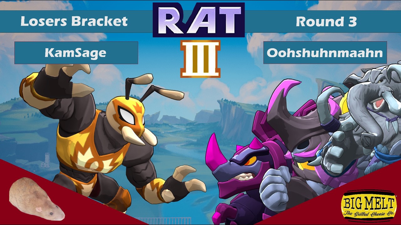 RAT Losers Round 3 - KamSage (La Reina) Vs. Oohshuhnmaahn (Galvan, Kragg, Lox) - Rivals of Aether II