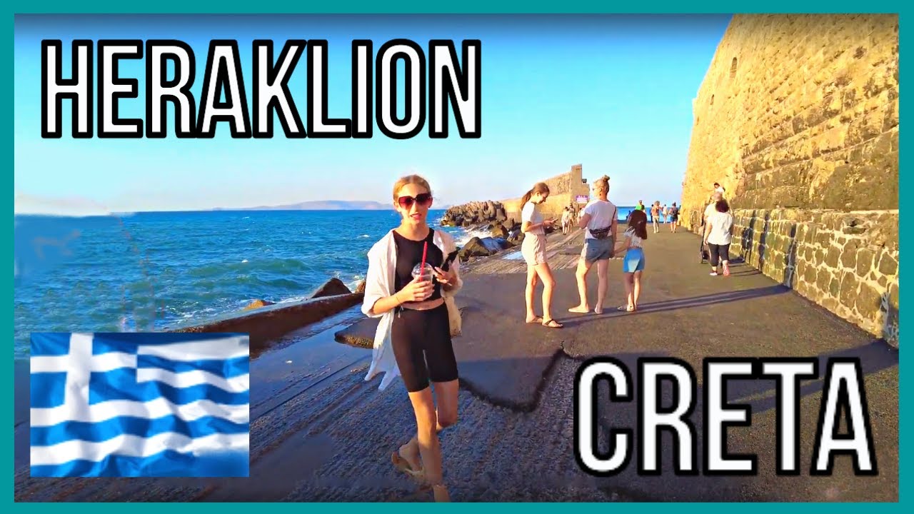 (4K) Creta Grecia Heraklion - Walking Tour - Obiective turistice - Vara