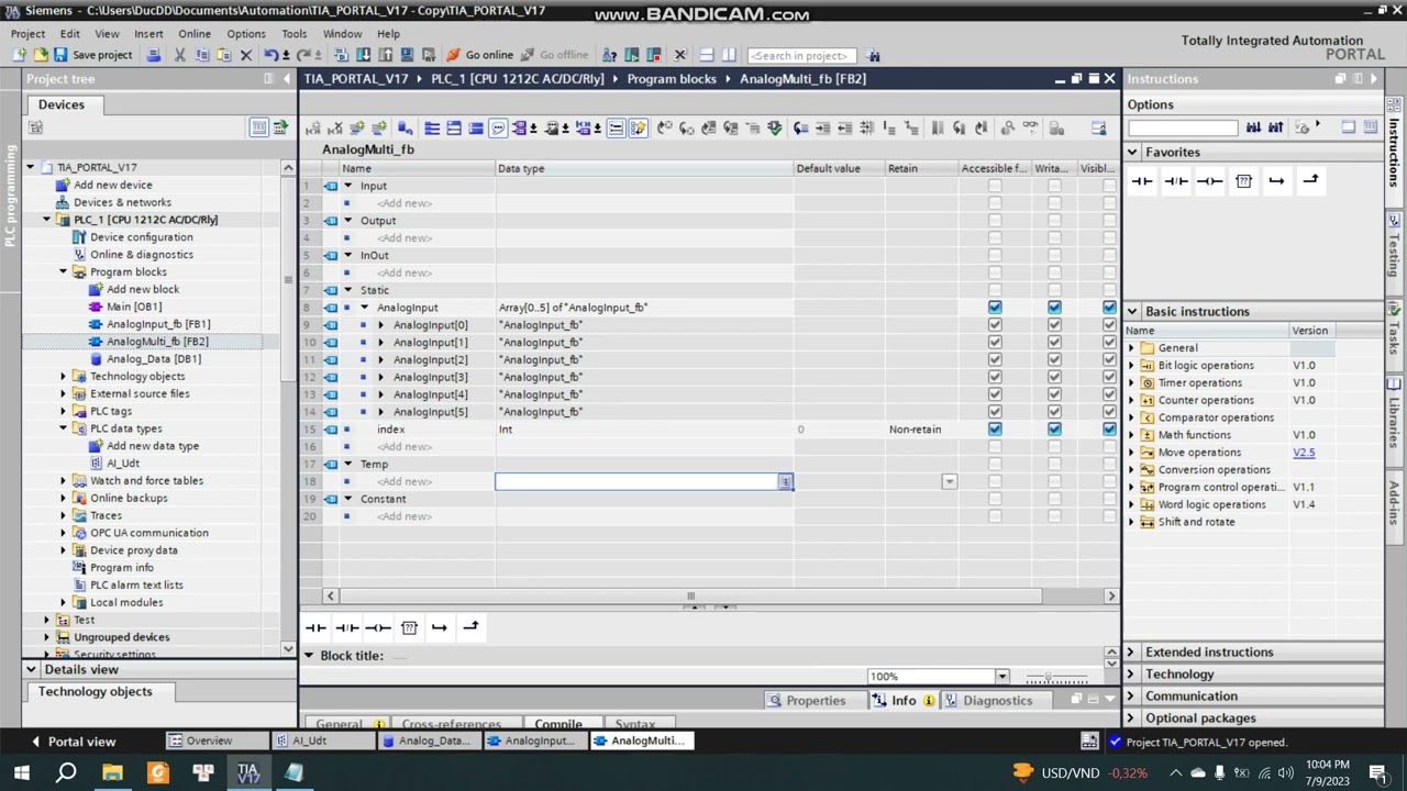 FB with multi instance DB in Tia portal