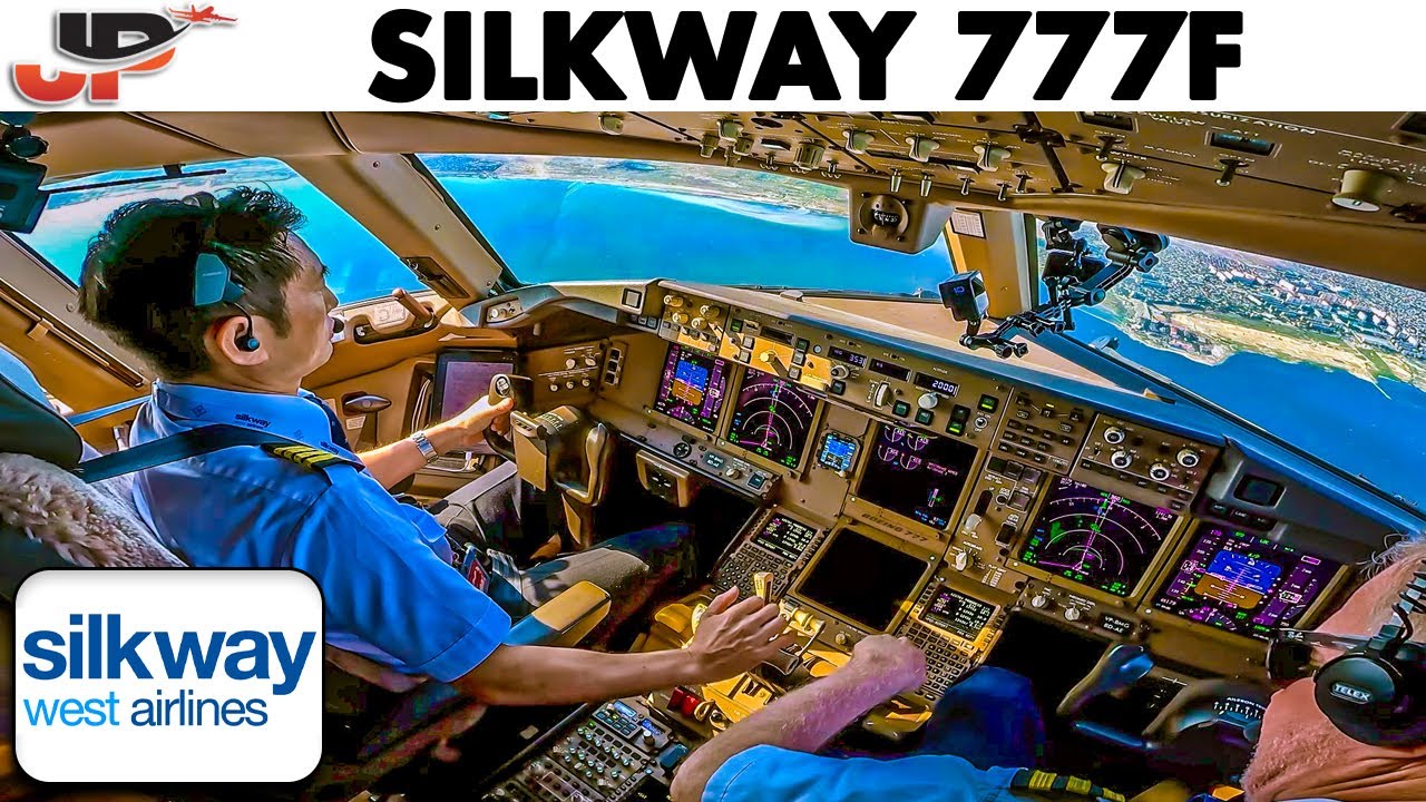 Boeing 777 Freighter cockpit roundtrip from Baku to Belgium