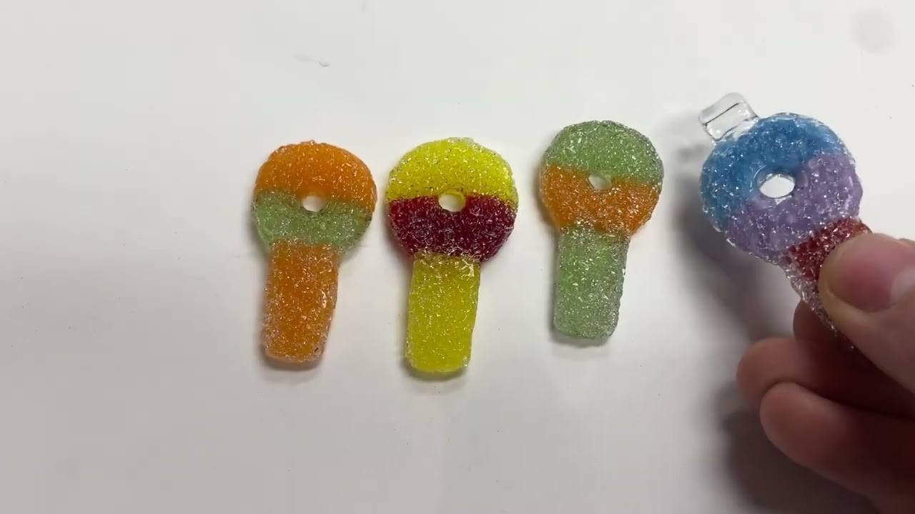 Sour key Pendants made in Canada by Niko Bh Glass