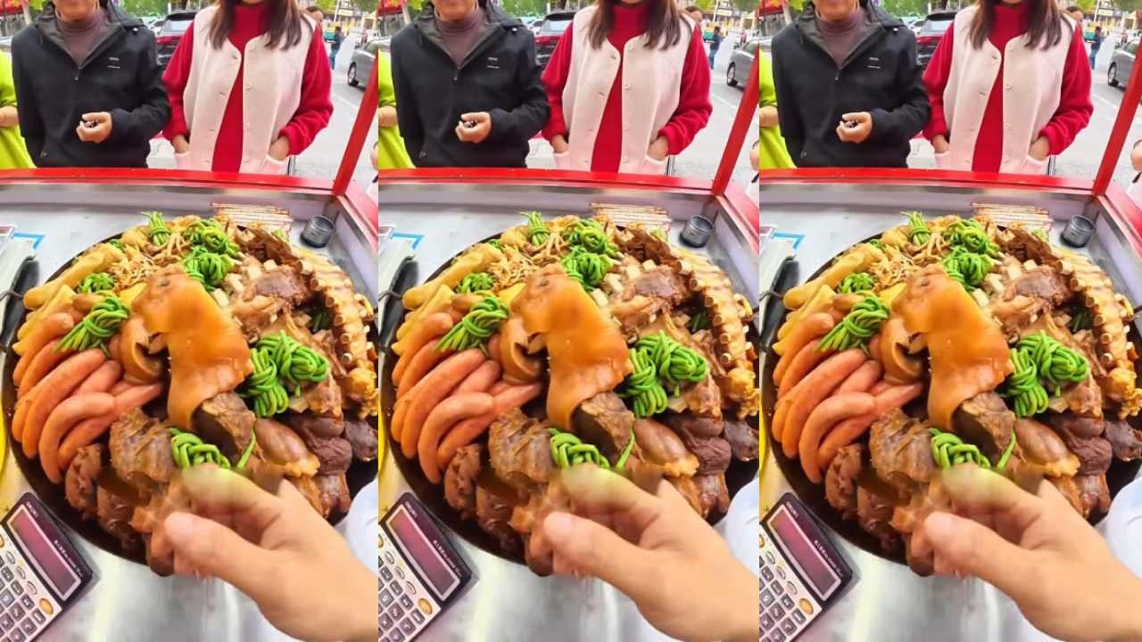 一个大姐带着孩子来买卤菜，买掉100多#景德镇美食#瓷都景德镇#卤味