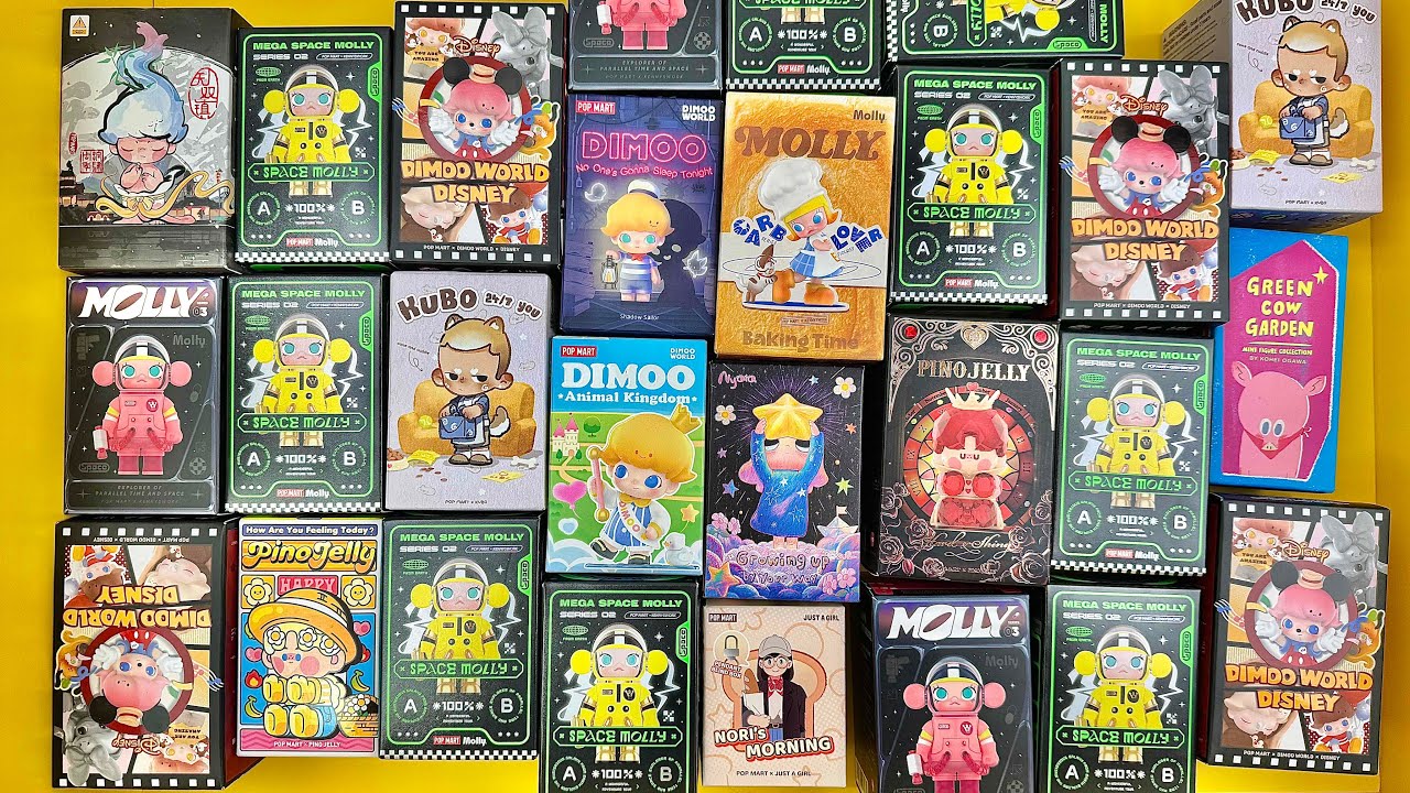 57 minutes of ASMR PopMart mystery surprise blind boxes toys Unboxing Satisfying Sounds No Talking