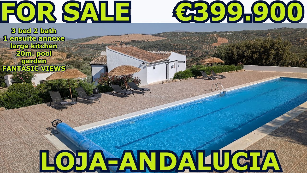 €399.000 Walkthrough a  Beautiful country house with SPECTACULAR pool & views in Loja, Andalucia