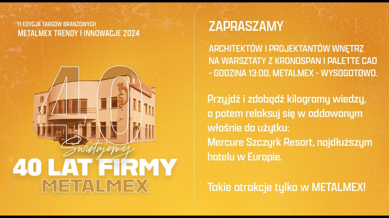 Prezentacja oprogramowania PaletteCAD - 40 lecie Metalmex - Program do projektowania mebli / wnętrz