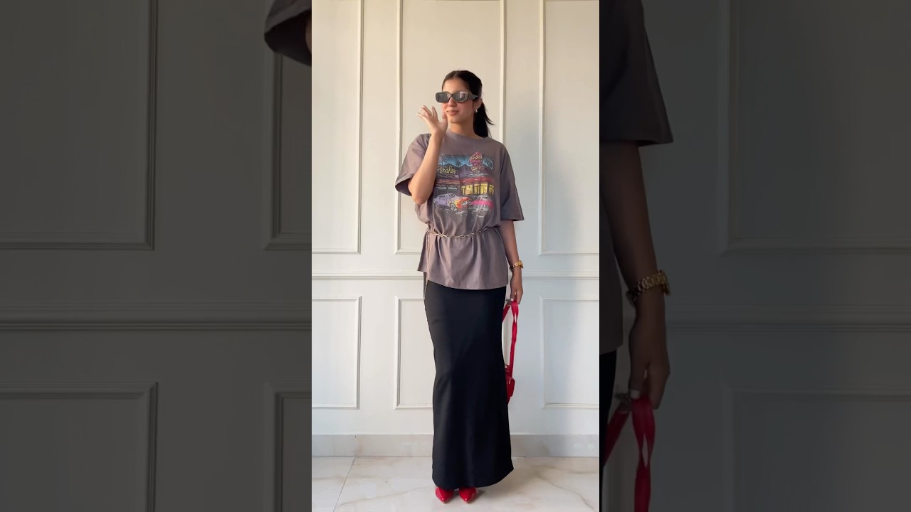 Savana 🤍 #skirt #savana #savanasale #teeshirt #tshirt #genz #longskirts #black #haul #ootd #haul