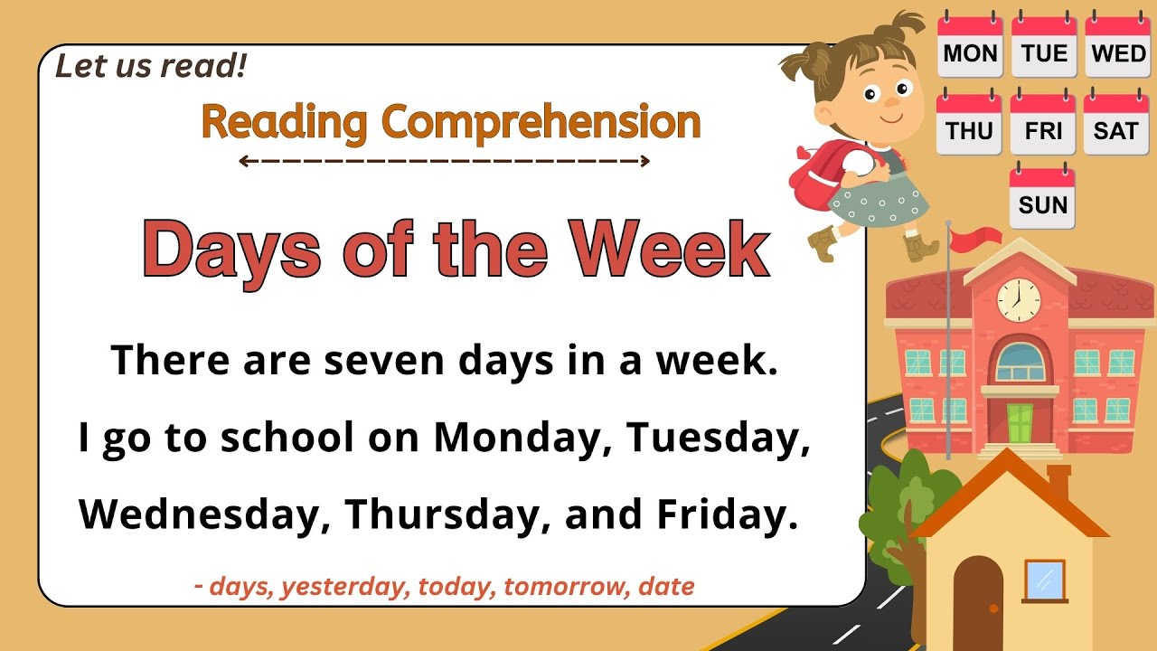 GRADE 1-3 Reading Comprehension Practice I Days of The Week I Let Us Read! I with Teacher Jake