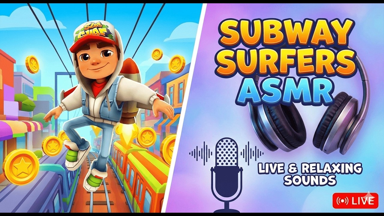 Subway Surfers ASMR: Relaxing No Talk Gameplay 🏃💨(صاب واي ASMR: أسلوب لعب مريح بدون حديث)