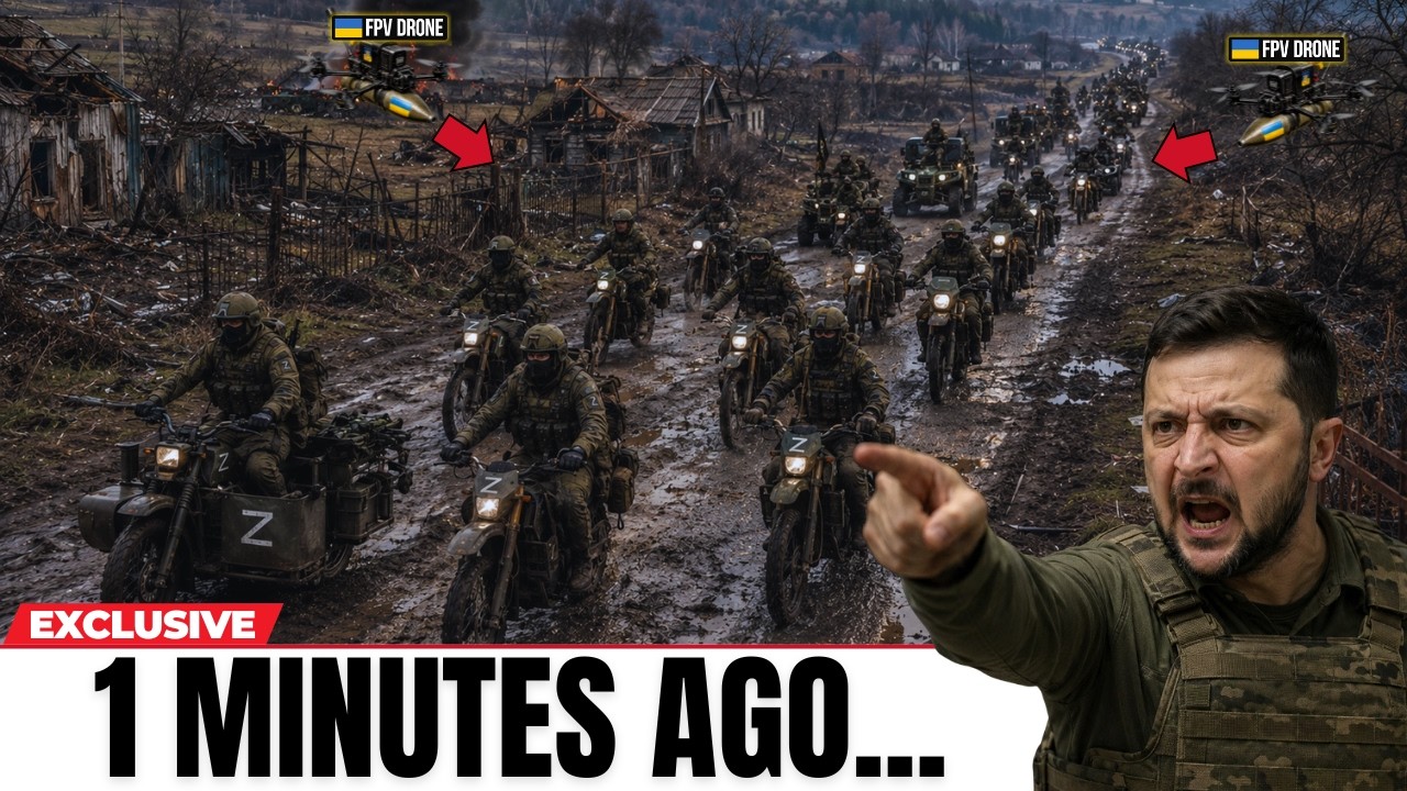 Russian Motorcycle and Ammo Convoy Enters the Frontline &mdash; 5 Minutes Later, GONE!