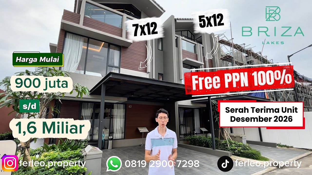 Briza Lakes, Summarecon Tangerang. Rumah 2+Attic Room dekat dengan Mall