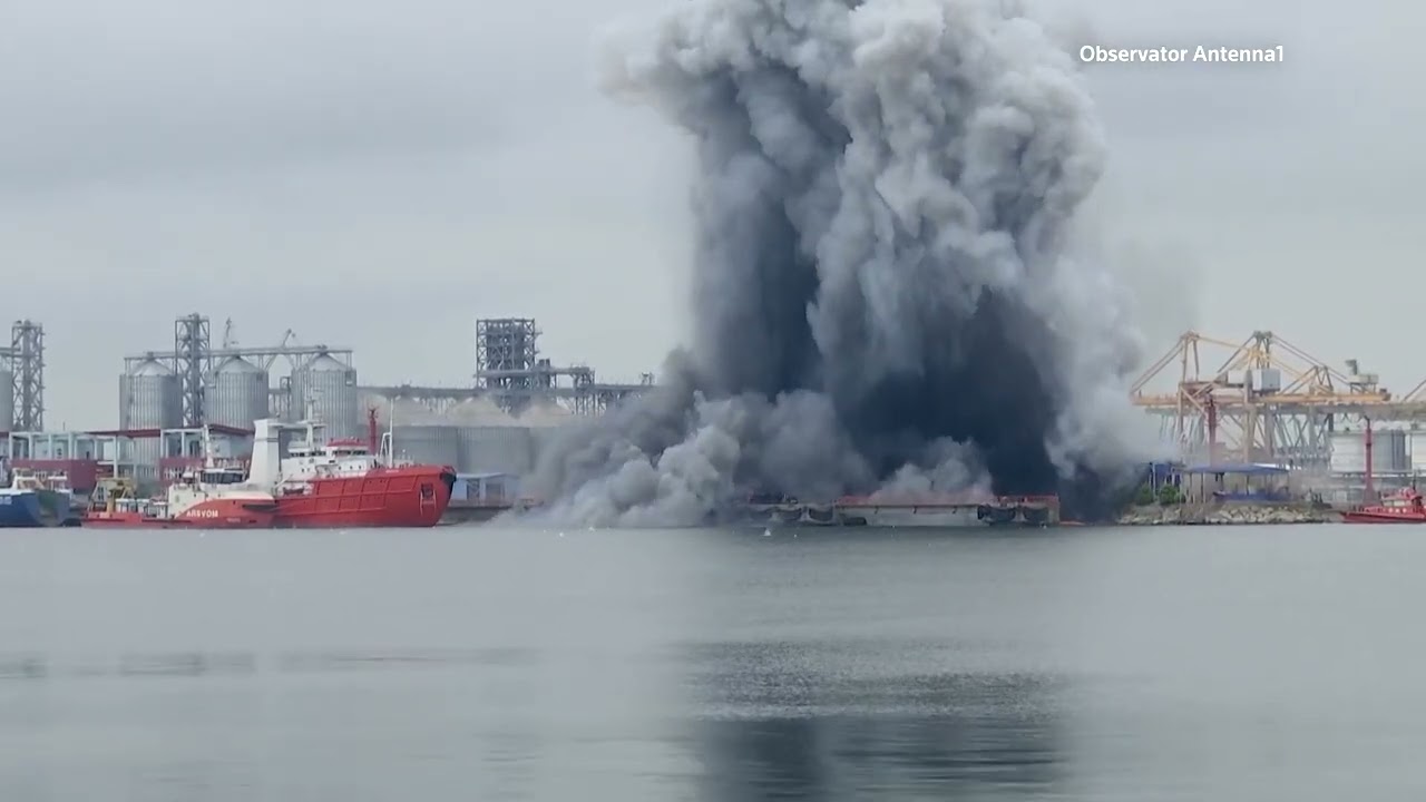 Marine drone explodes in Romanian Black Sea port