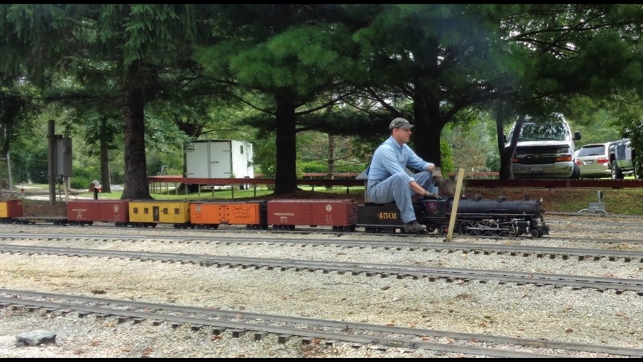 Ride Your Model Railroad Train ! 7.5 & 4.75 Gauge RR Scale Layout @ IL Live Steamers amazing trains