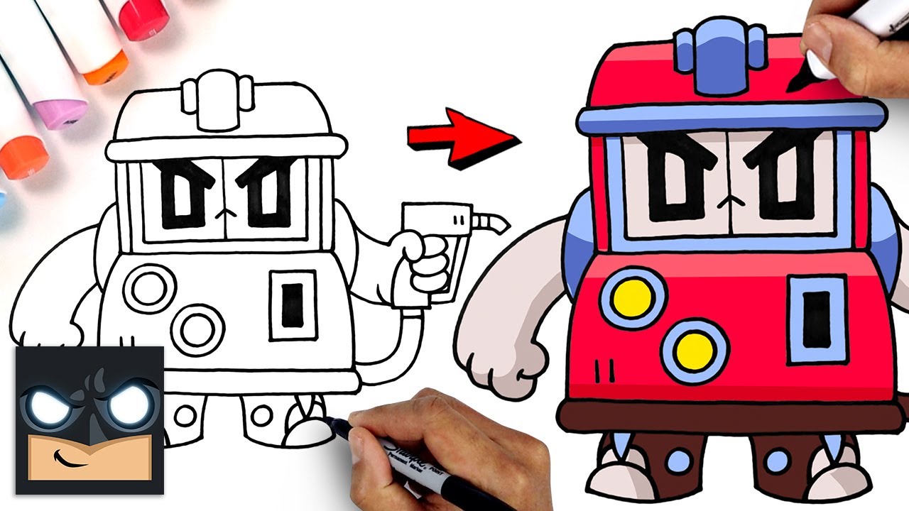 How To Draw V8-Bit | Brawl Stars
