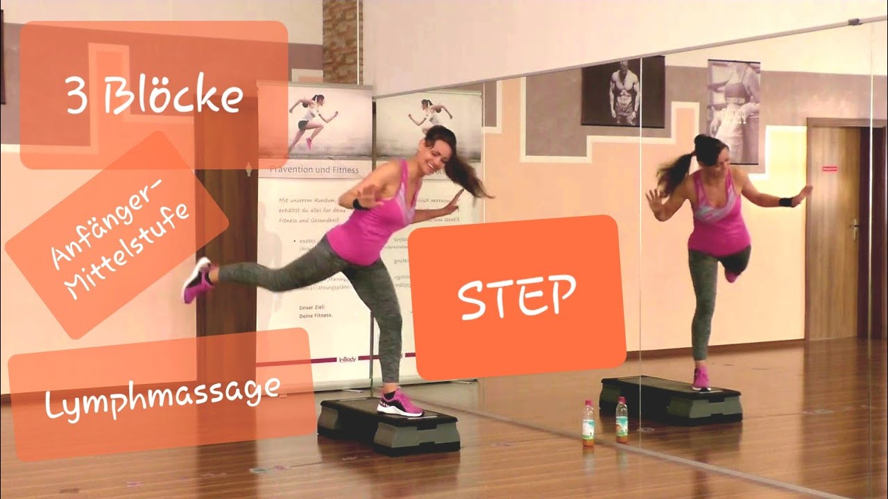 einfache Step Choreo f&uuml;r Anf&auml;nger bis Mittelstufe, 130 bpm, wohltuende Lymphmassage am Ende