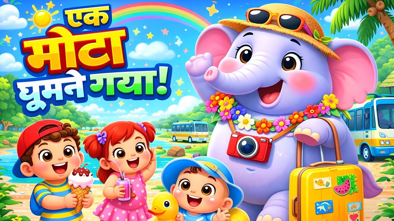Ek Mota Hathi Nursery Rhyme 🐘 | Hindi Kids Songs | Cartoon Animation