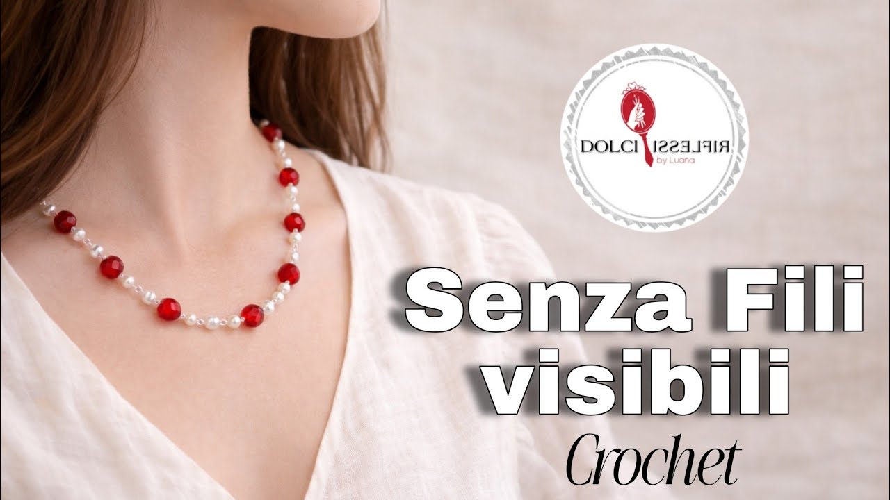 Perle all’Uncinetto Senza Filo Visibile | Collana con Cristalli
