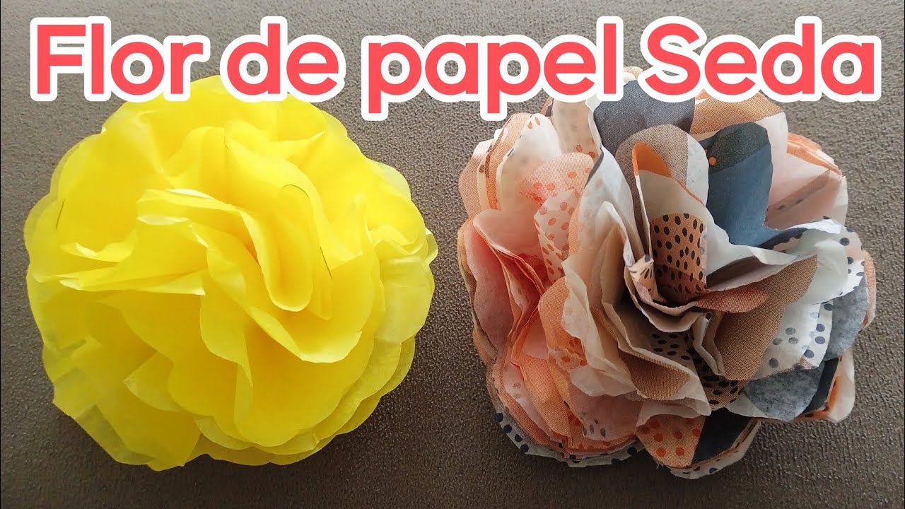 flor com papel seda fácil e rápido