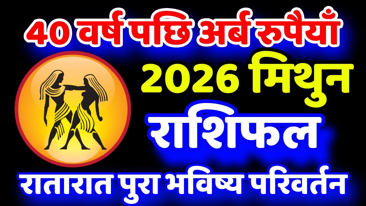 मिथुन राशि 2026 रातारात भाग्य र भविष्य परिवर्तन, Mithun Rashi 2026, Rashifal 2026, earningmoney 2026