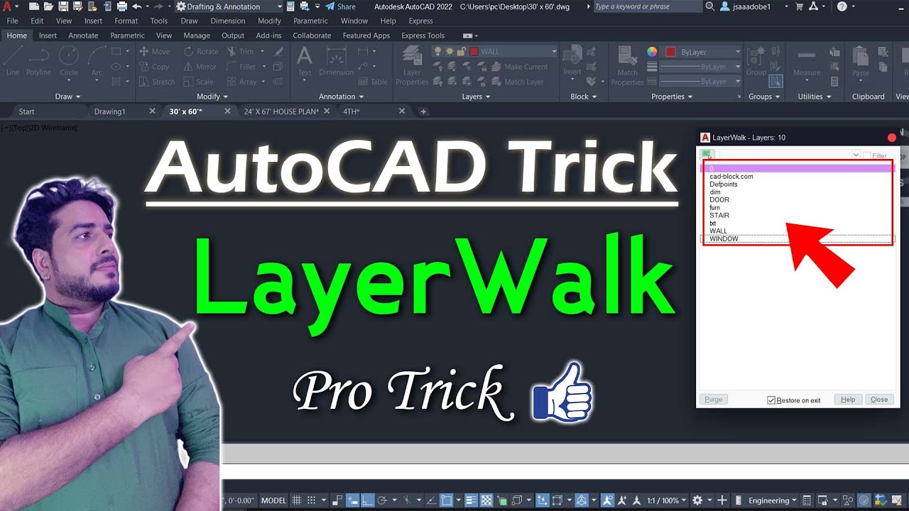 AutoCAD Tricks || Using Layer Walk in AutoCAD || DeepakVerma