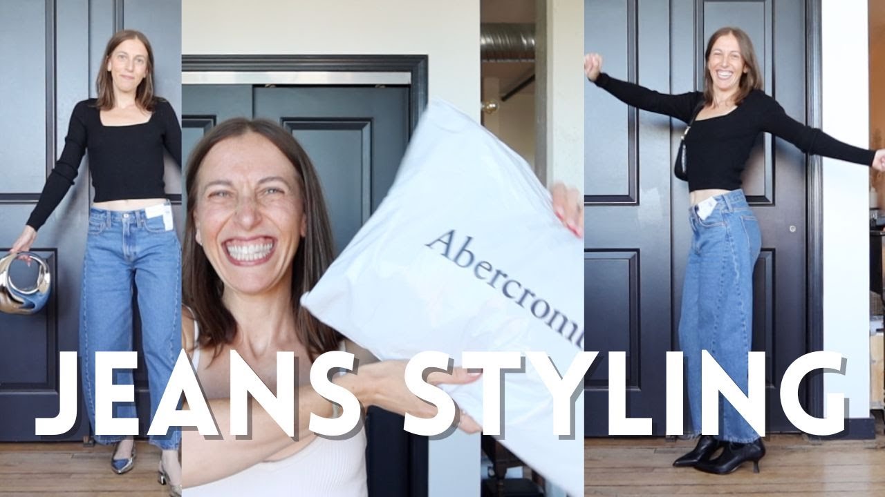 How To Style #Abercrombie Mid-Rise Barrel Jeans: #Outfit #TryOn + Styling